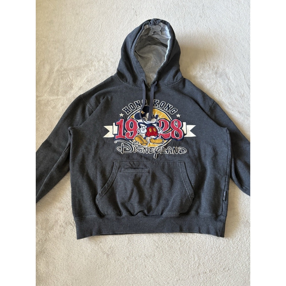 Disney Mickey Mouse Hong Kong 1928 Hoodie Dark Grey Unisex Size Large